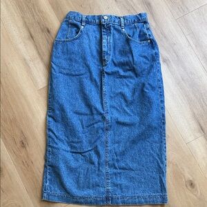 Vintage Lee Blue Denim Midi Skirt